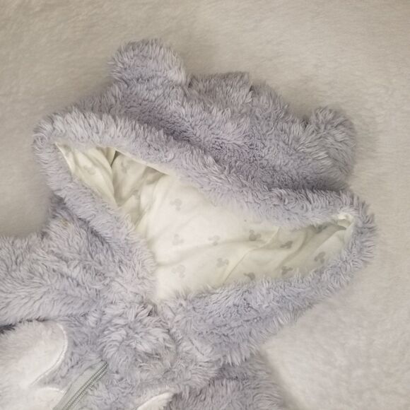 Baby Girl Boy Unisex Bodysuit 6-9M Fuzzy Warm Bear Winter Fall Cozy Hooded - Picture 3 of 7